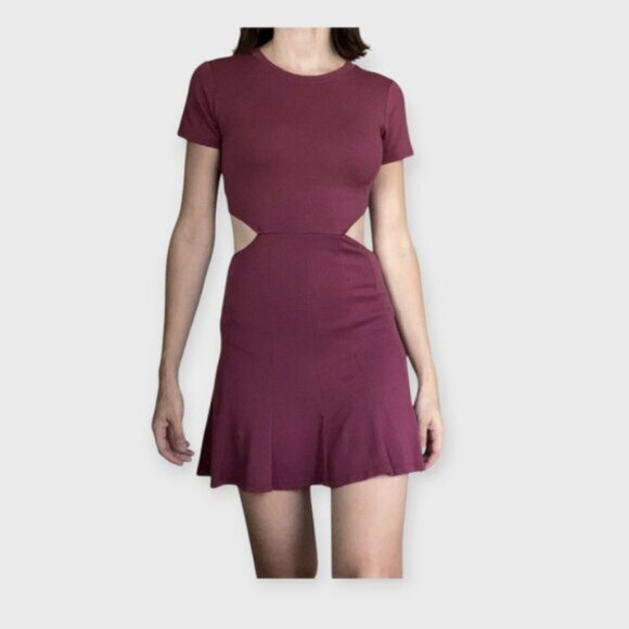 Plum Fit and Flare Mini Tennis Cutout Dress- M - Picture 2 of 10